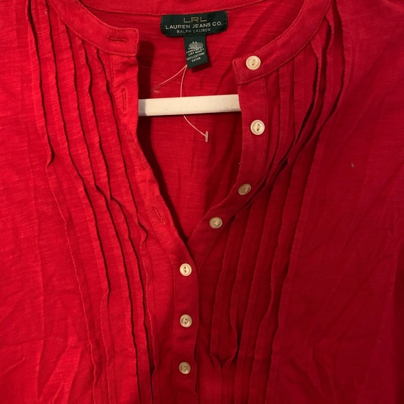 Ralph Lauren Red Blouse - Picture 2 of 4